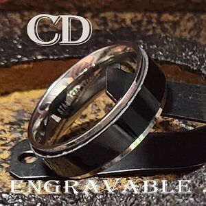 Personalized Engraved Mens Black Spinner wedding Ring - Mens Fidget Spinner
